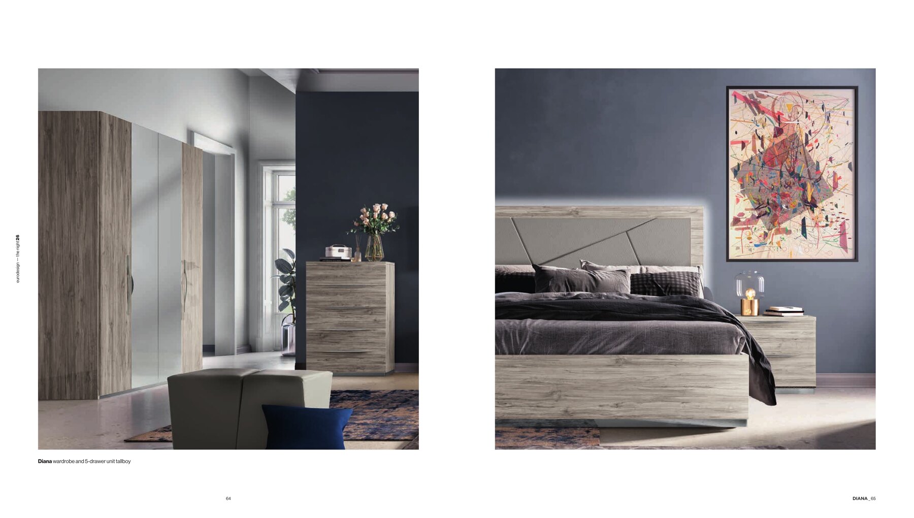 Diana Italian Upholstered Bed in situ