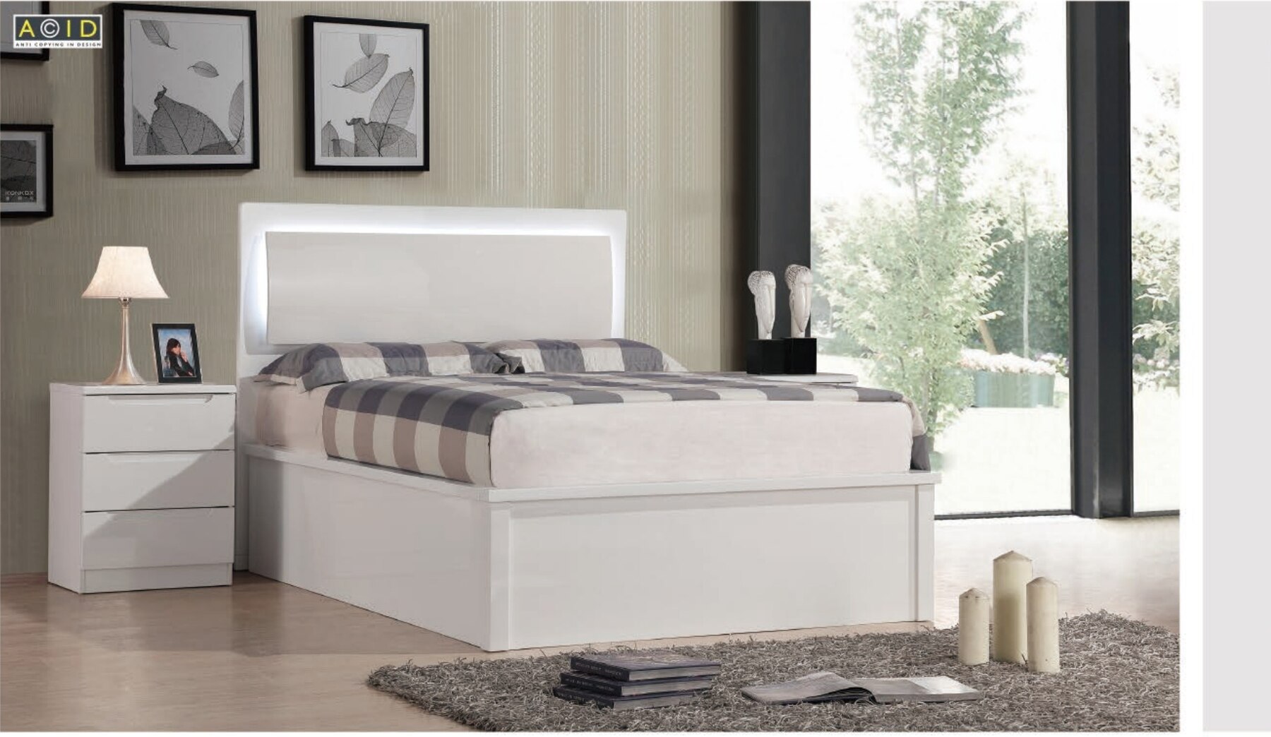 Slim LED Storage Bed