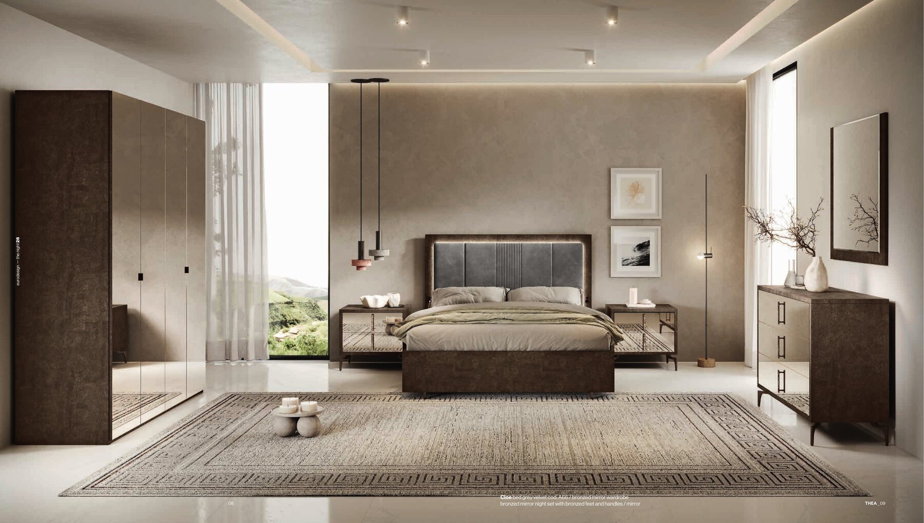 Thea Italian Upholstered Bed view 3
