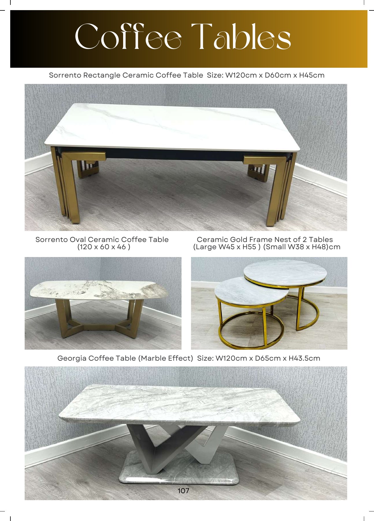 Georgia Marble Effect Coffee Table
