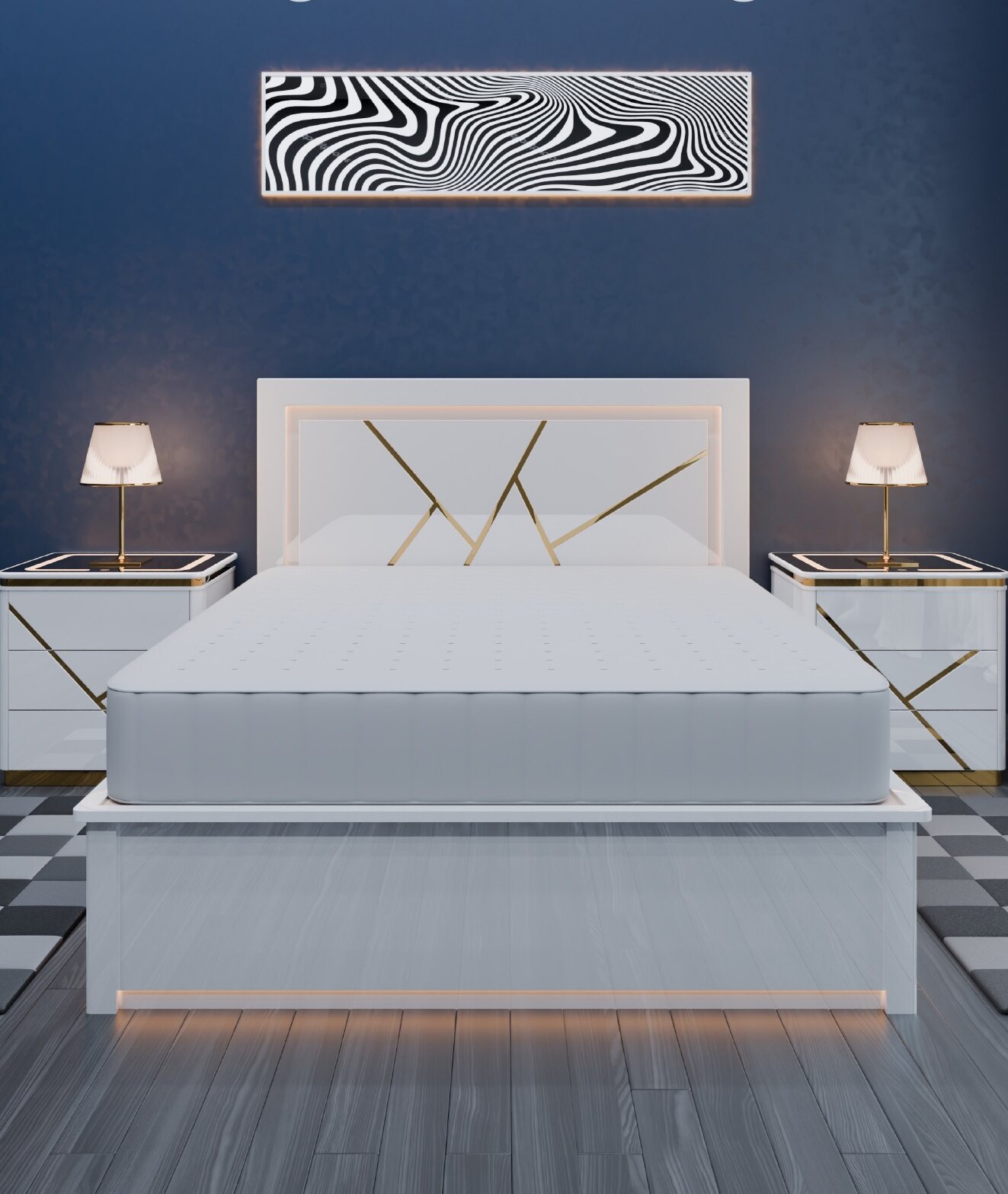 B10 Zenith High Gloss Storage Bed in situ