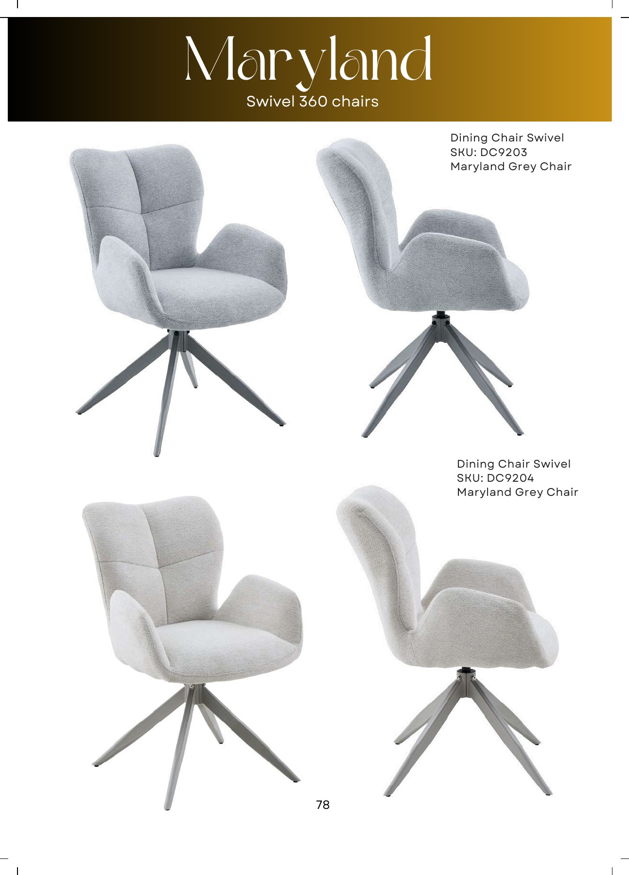 Maryland 360 Swivel Dining Chair