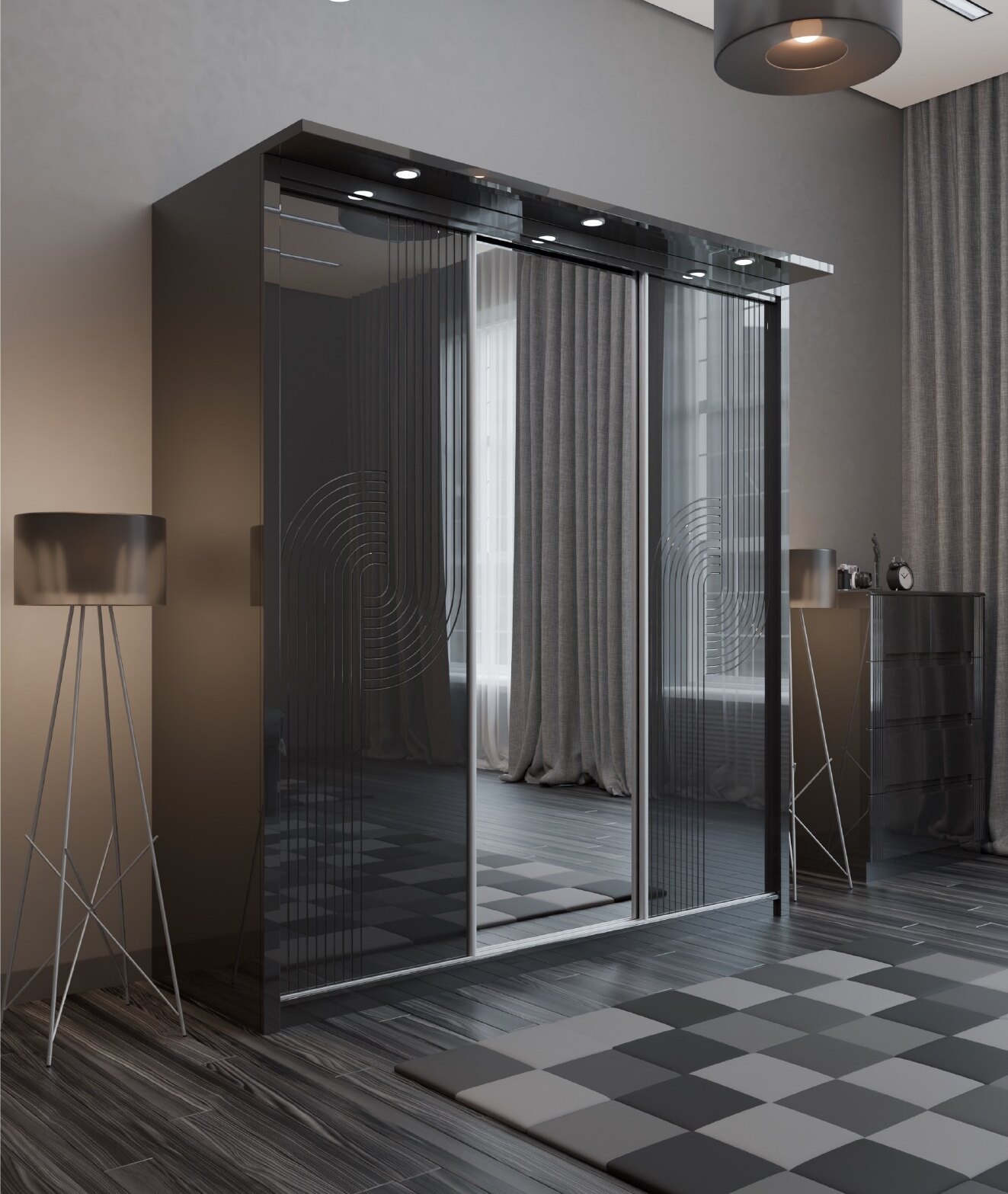 W07 High Gloss Wardrobe view 3