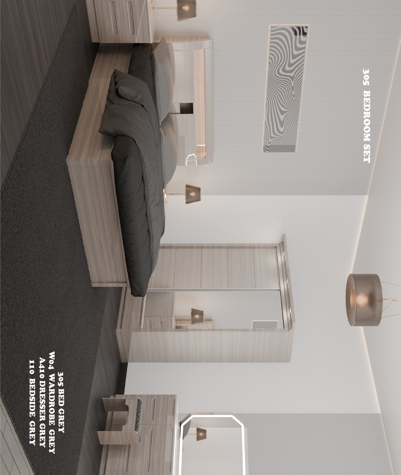 305 High Gloss Bedroom Set view 5
