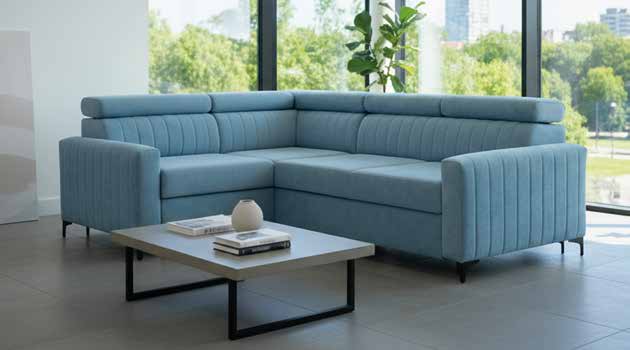 Blue Sofa Bed in situ