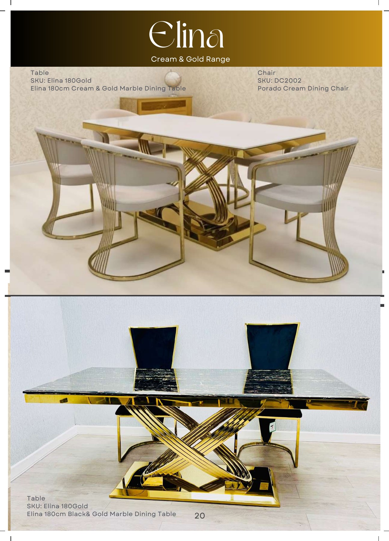 Elina Marble Dining Table