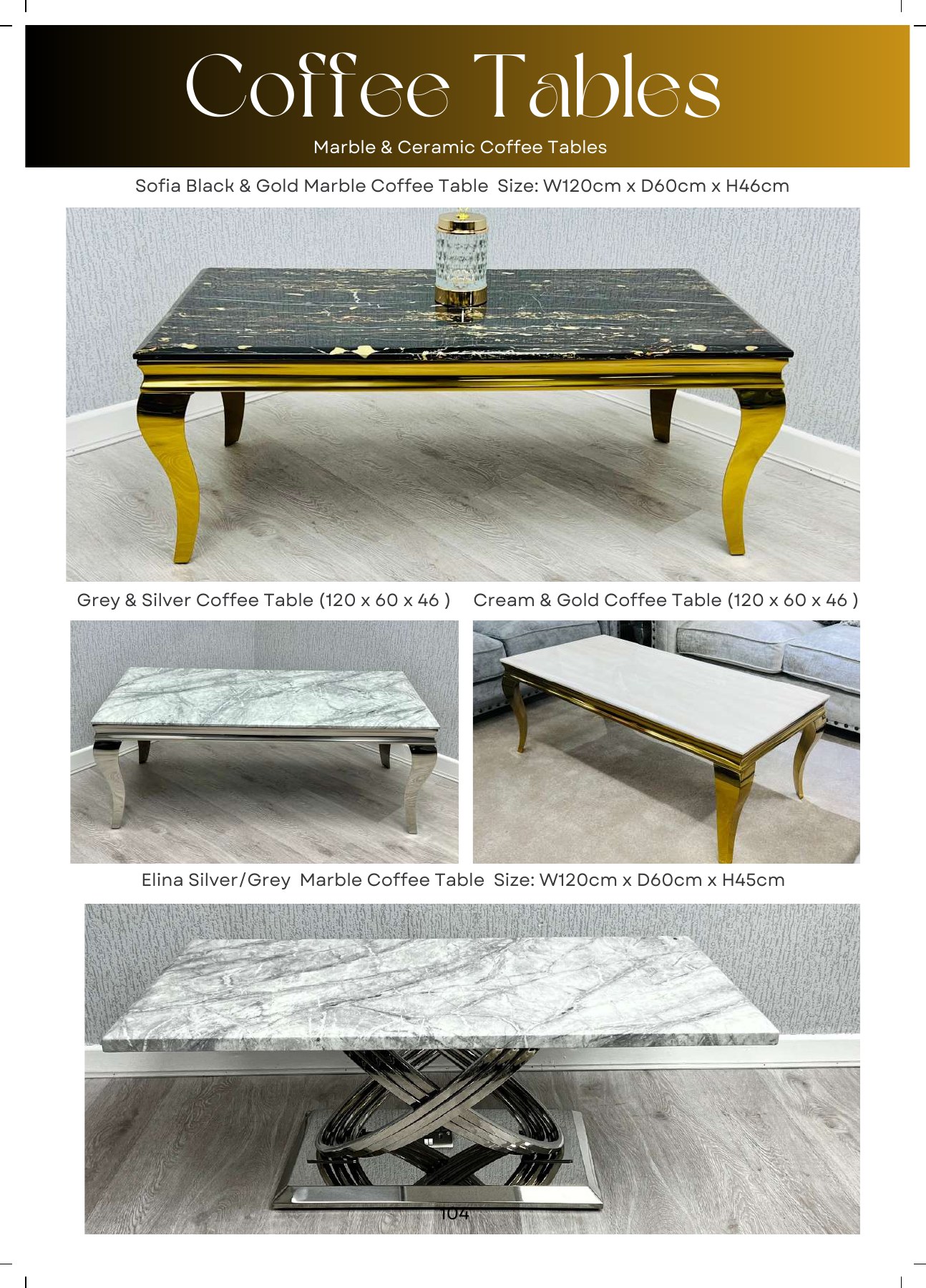 Elina Marble Coffee Table in situ