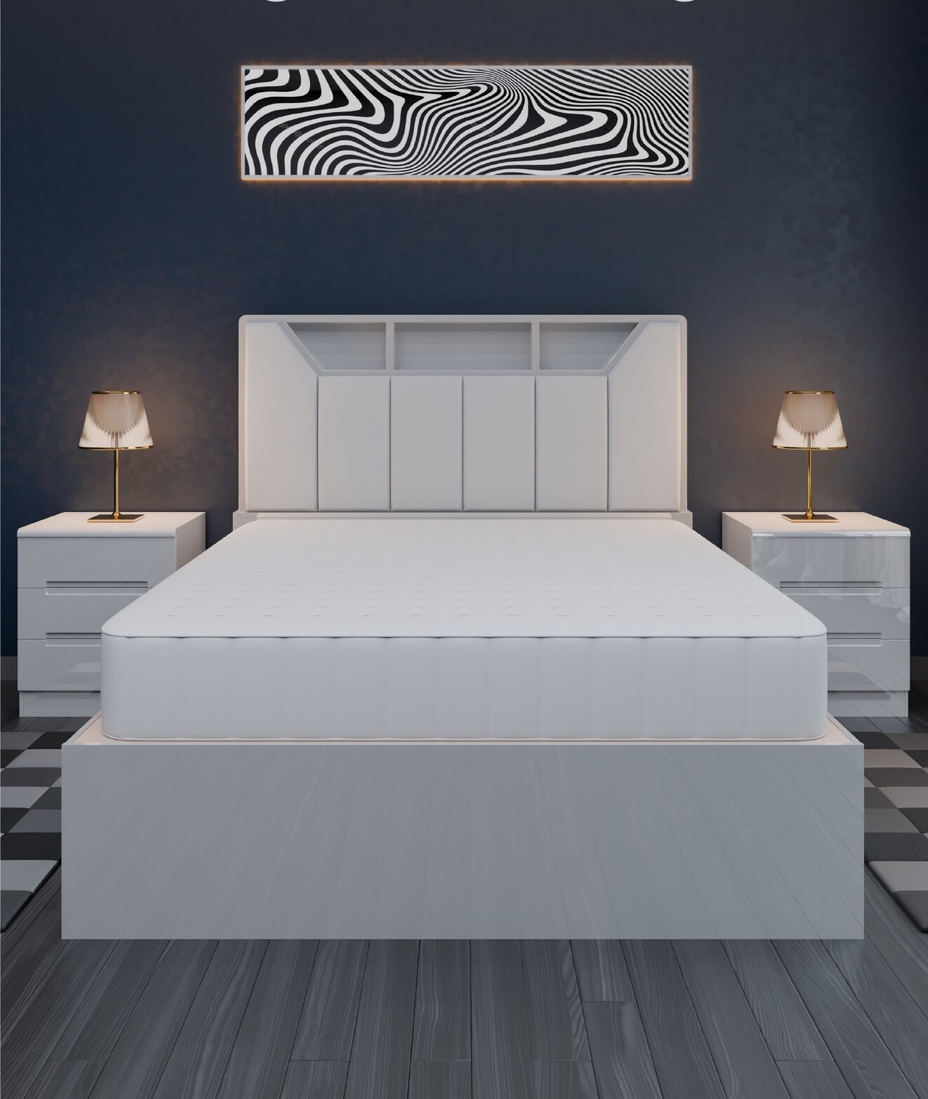 B04 High Gloss Storage Bed