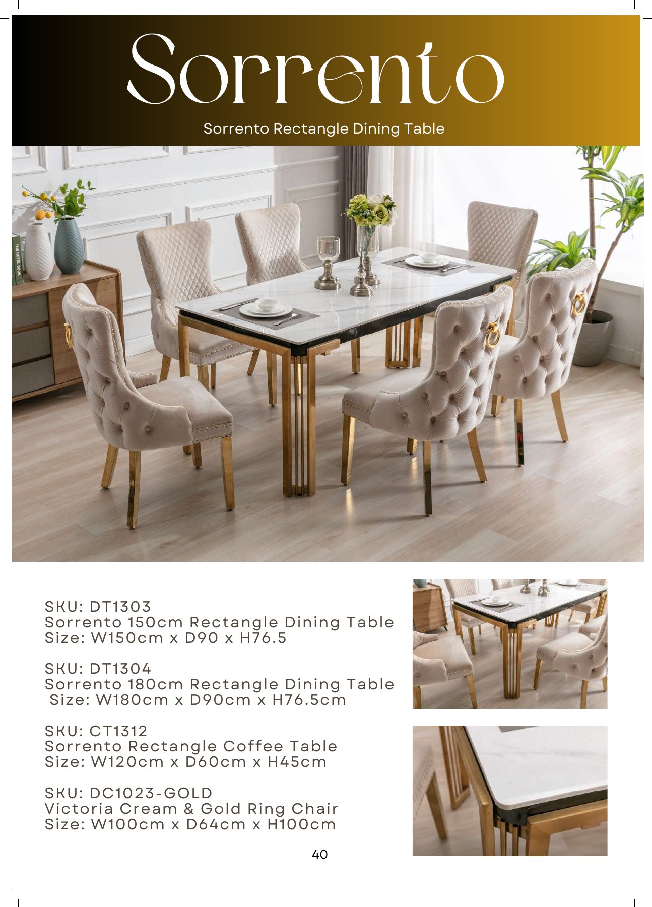 Sorrento Ceramic Dining Table