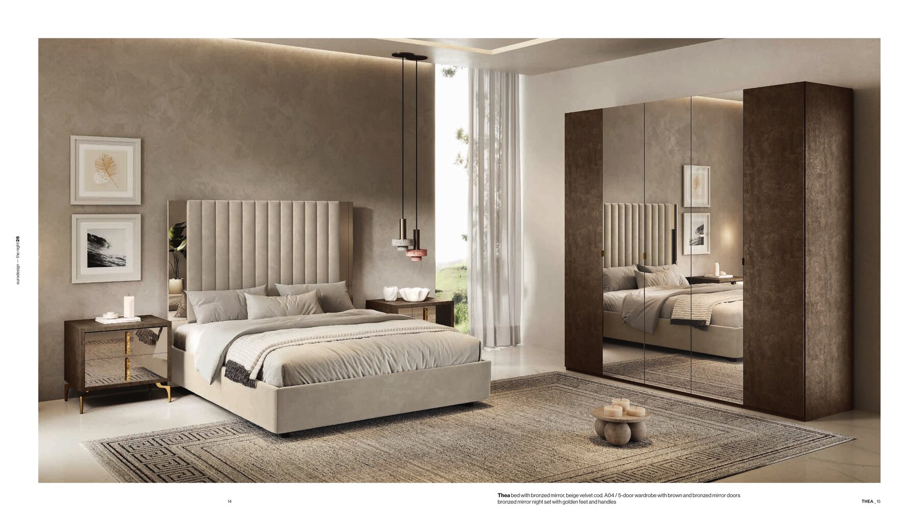 Thea Italian Upholstered Bed in situ