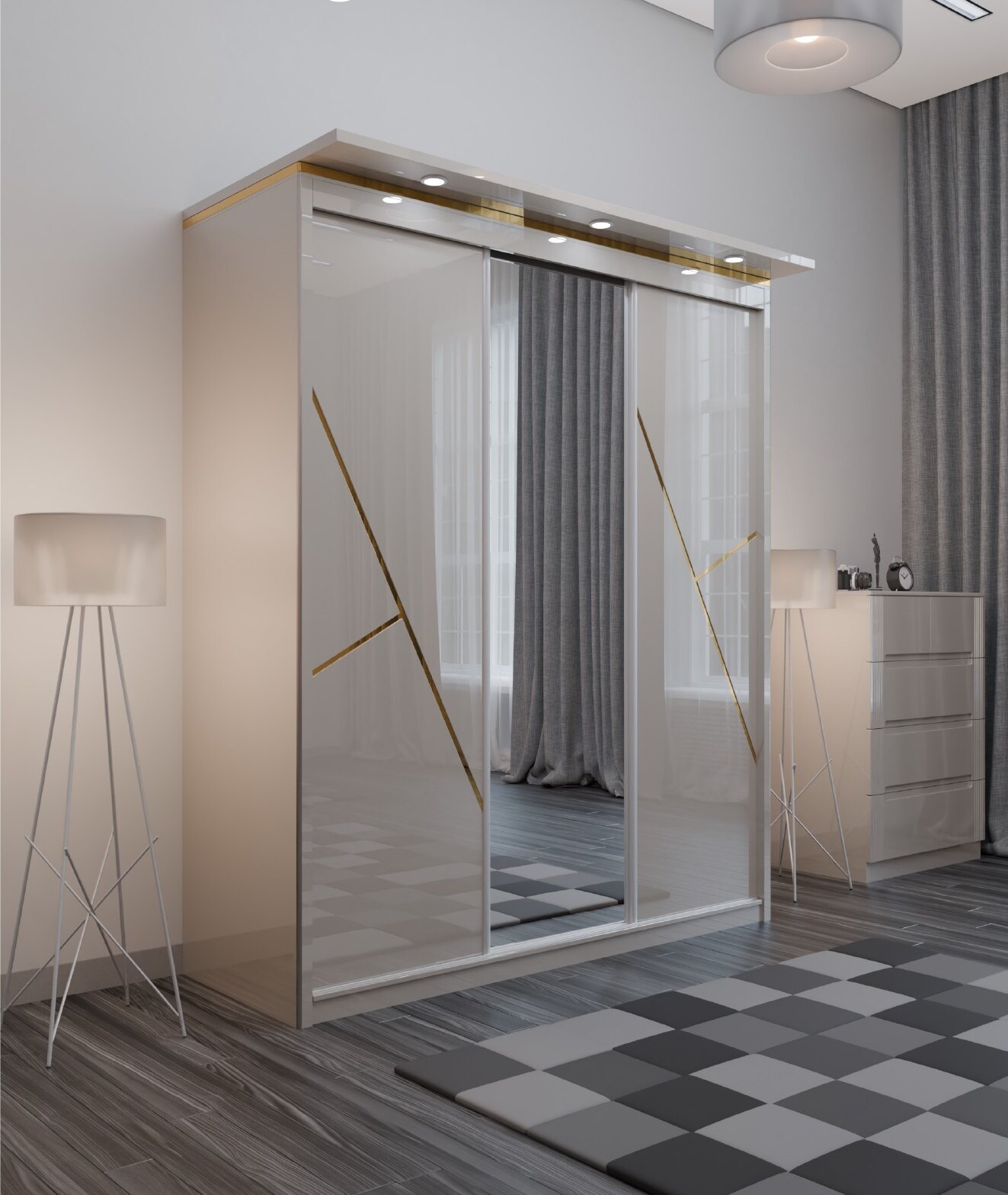 W10 Zenith High Gloss Wardrobe in situ