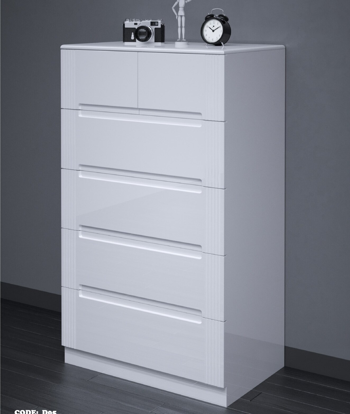 D05 High Gloss Chest of Drawers