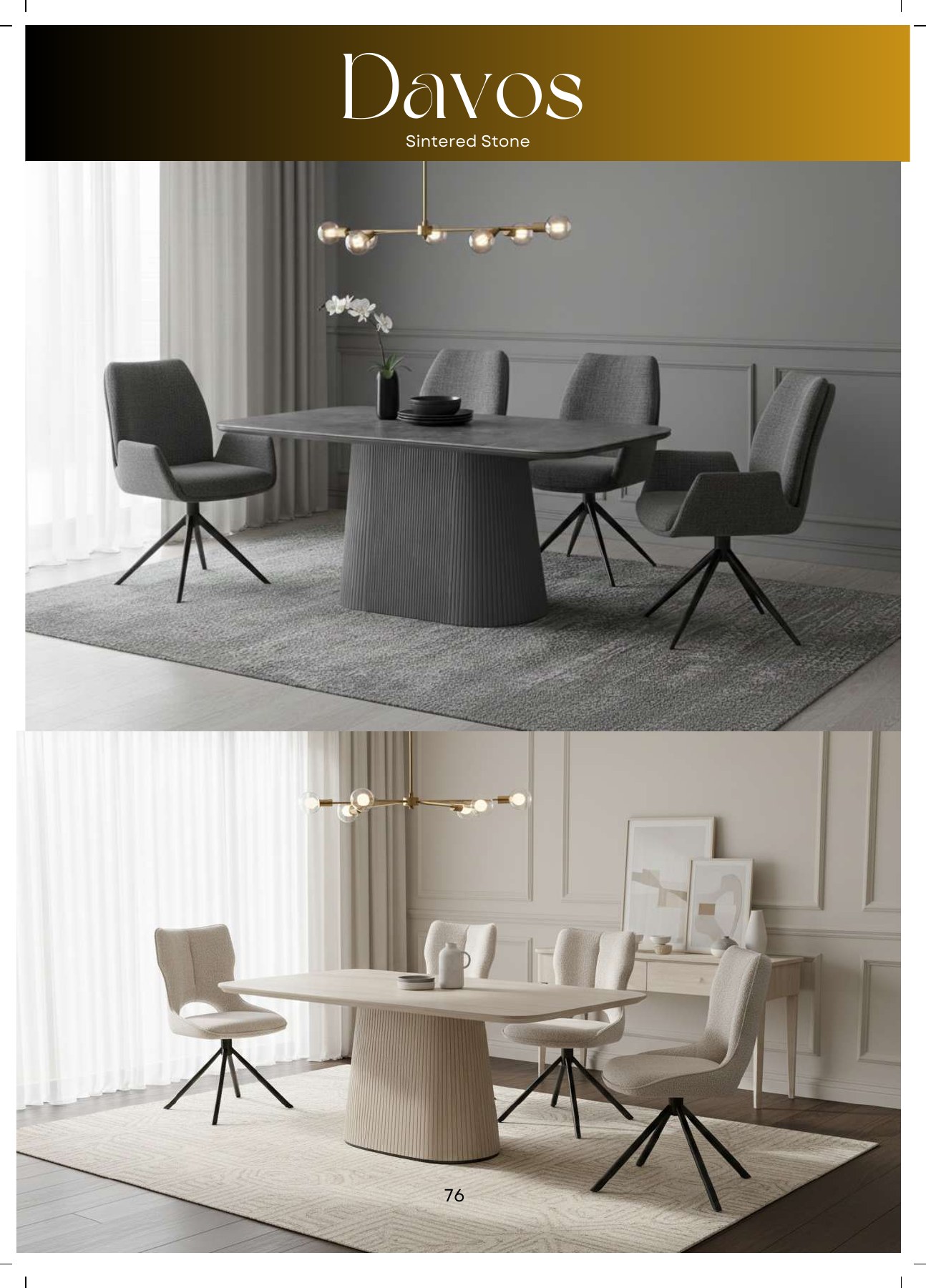 Davos Ceramic Oval Dining Table in situ