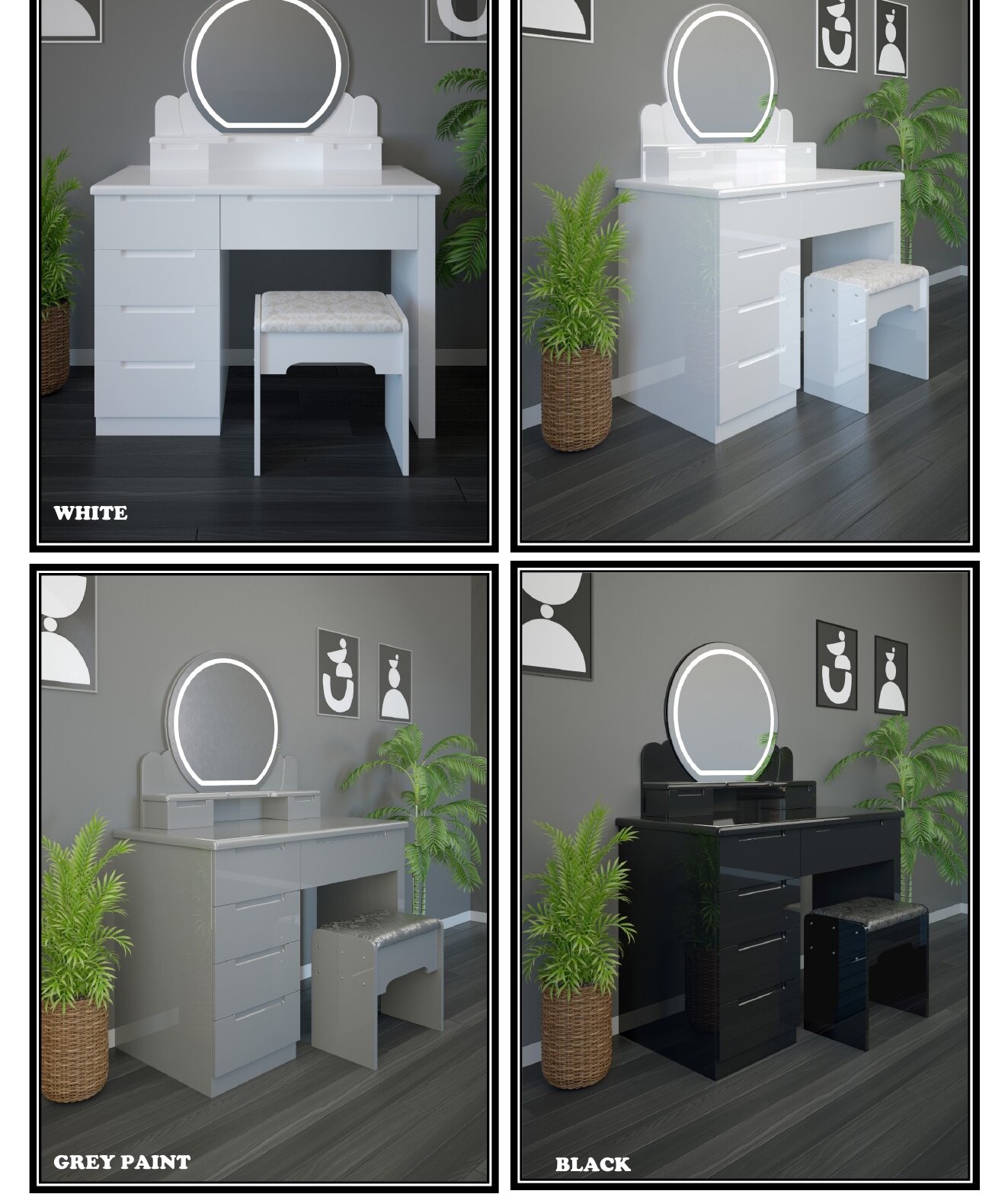 A01 High Gloss Dressing Table