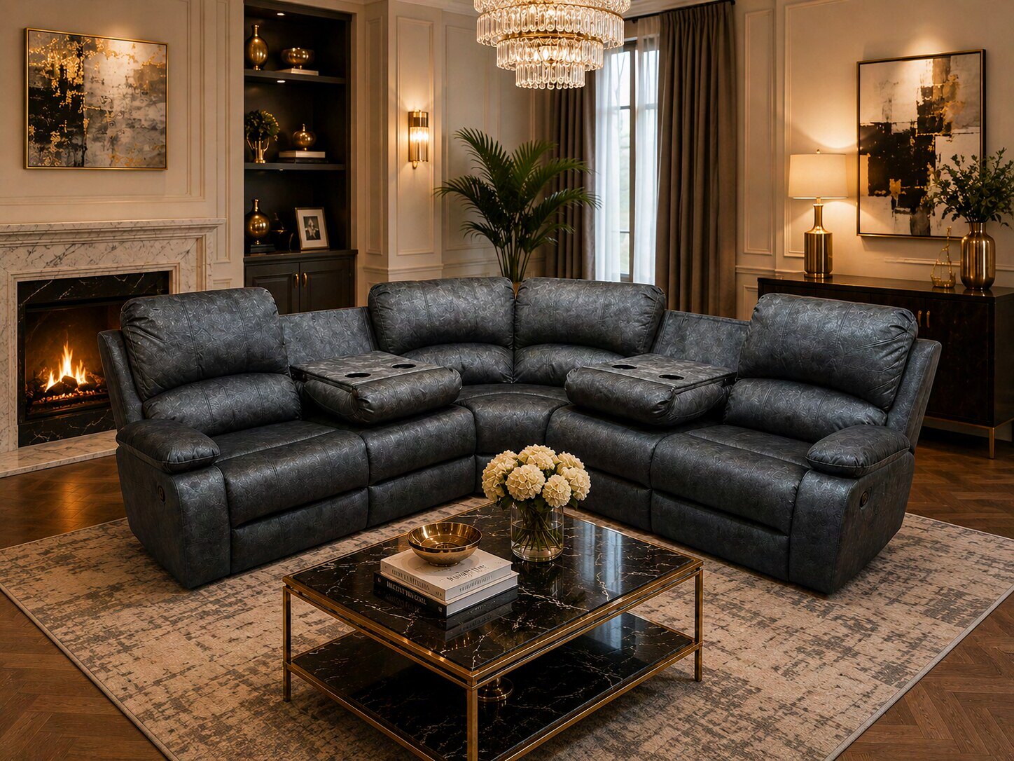 Valencia Corner Recliner Sofa in situ
