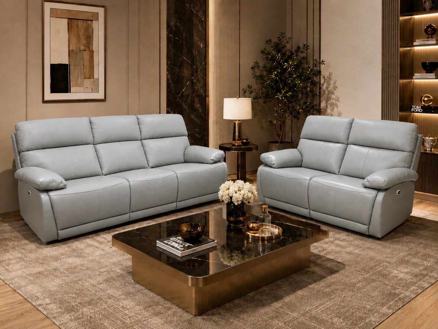Bali Leather Recliner Sofa in situ
