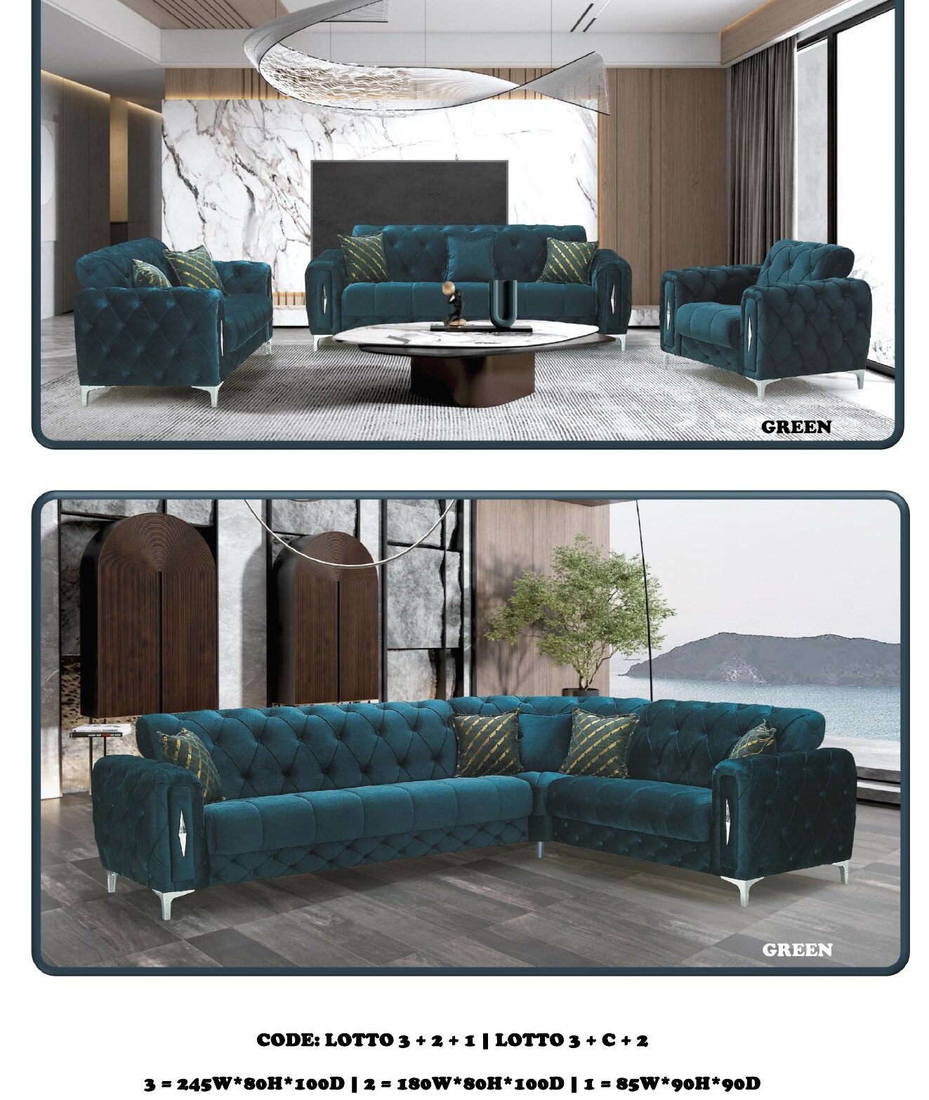 Lotto Chesterfield Sofa view 4