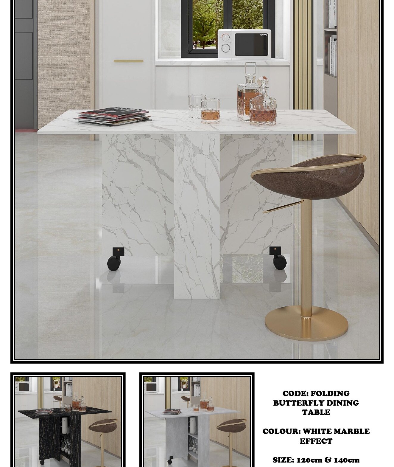 Butterfly Folding Dining Table