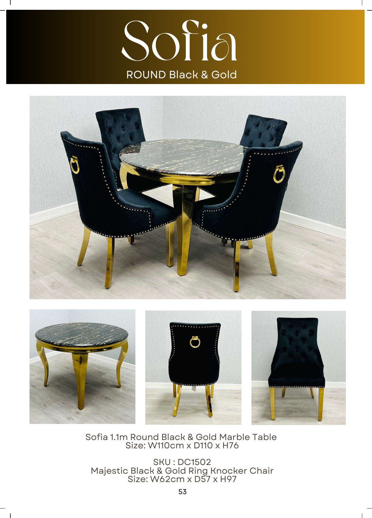 Sofia Round Marble Dining Table in situ
