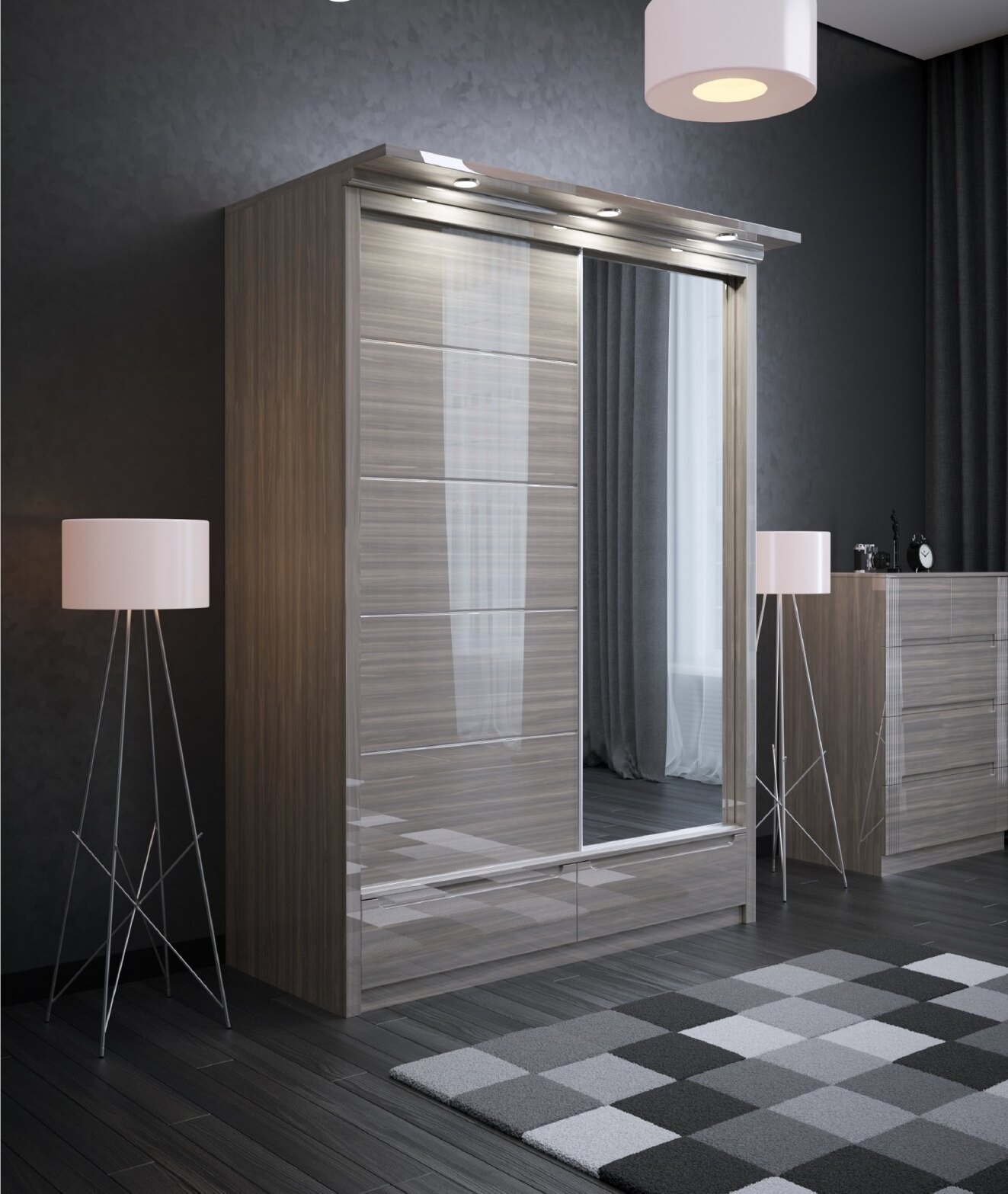 W04 High Gloss Wardrobe in situ
