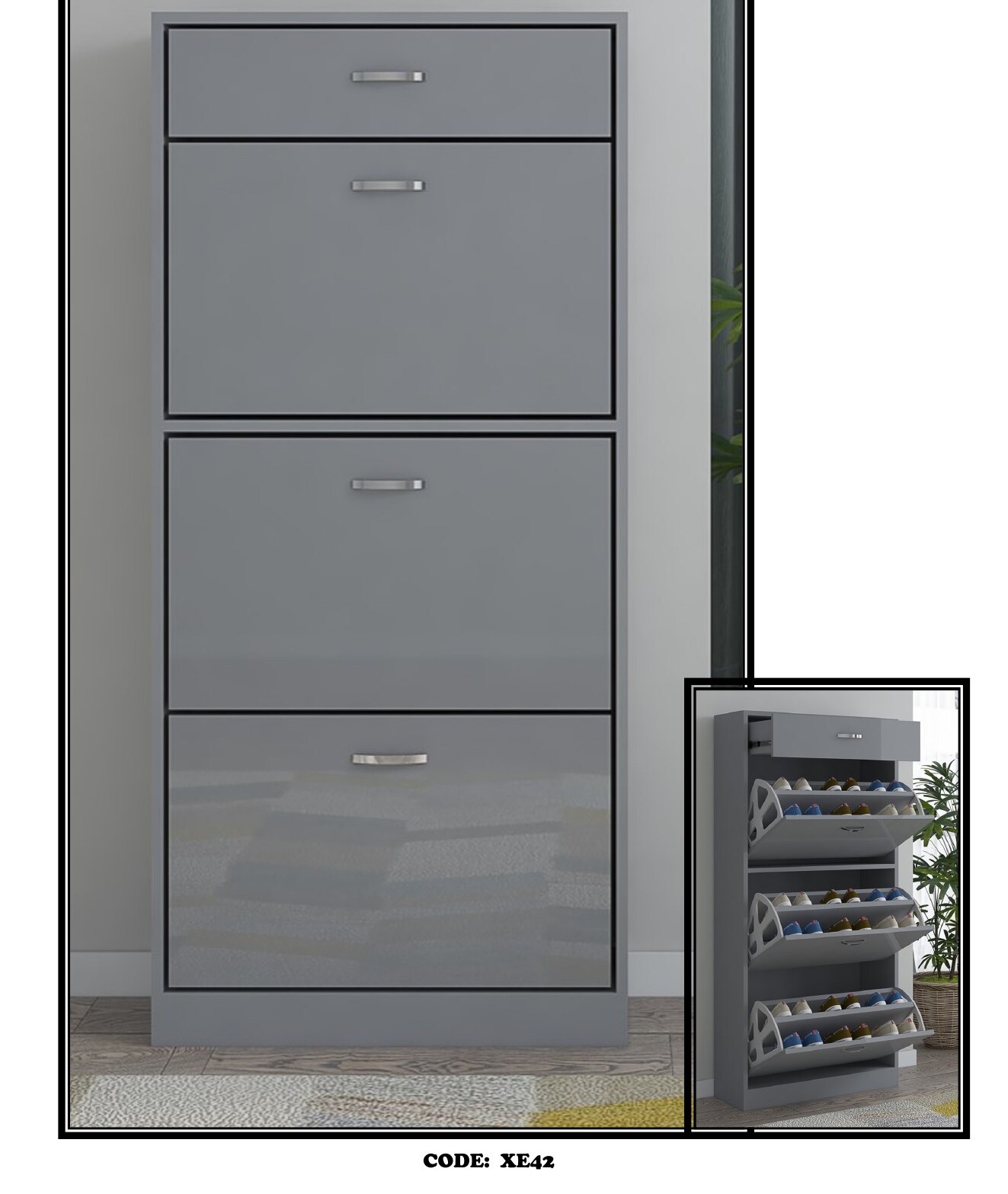 XE42 Slim Shoe Cabinet