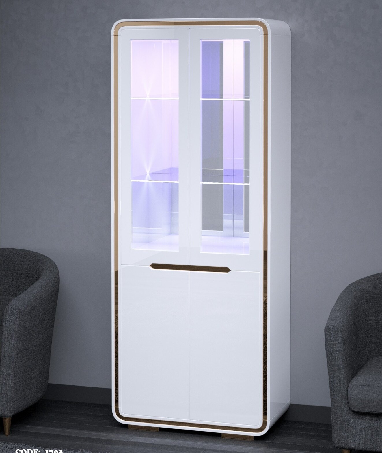 1703 High Gloss Display Cabinet