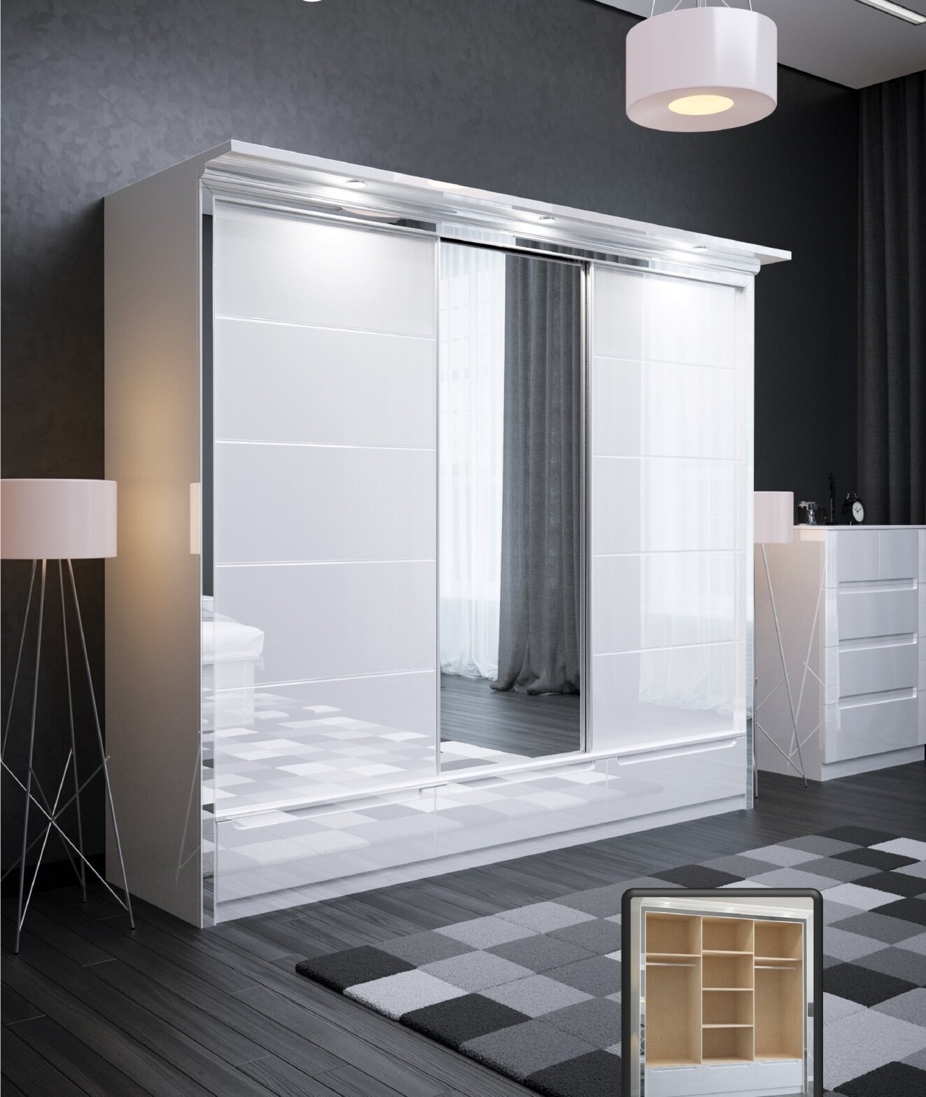 W03 High Gloss Wardrobe