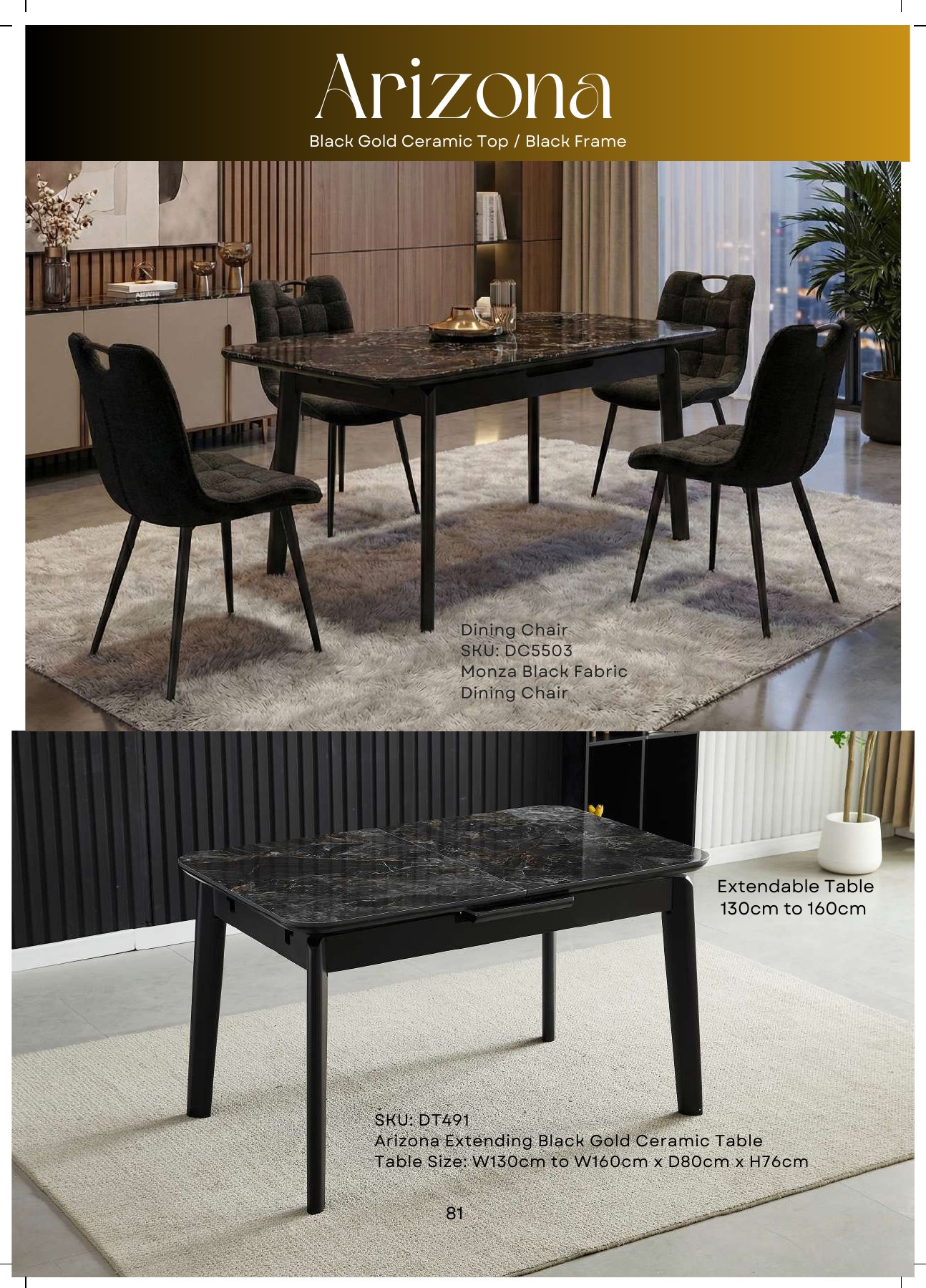 Arizona Extending Ceramic Dining Table view 3