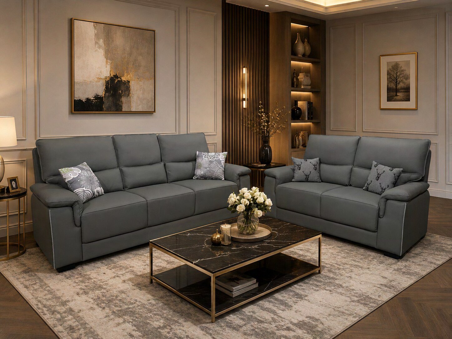Paulo Leather Sofa in situ