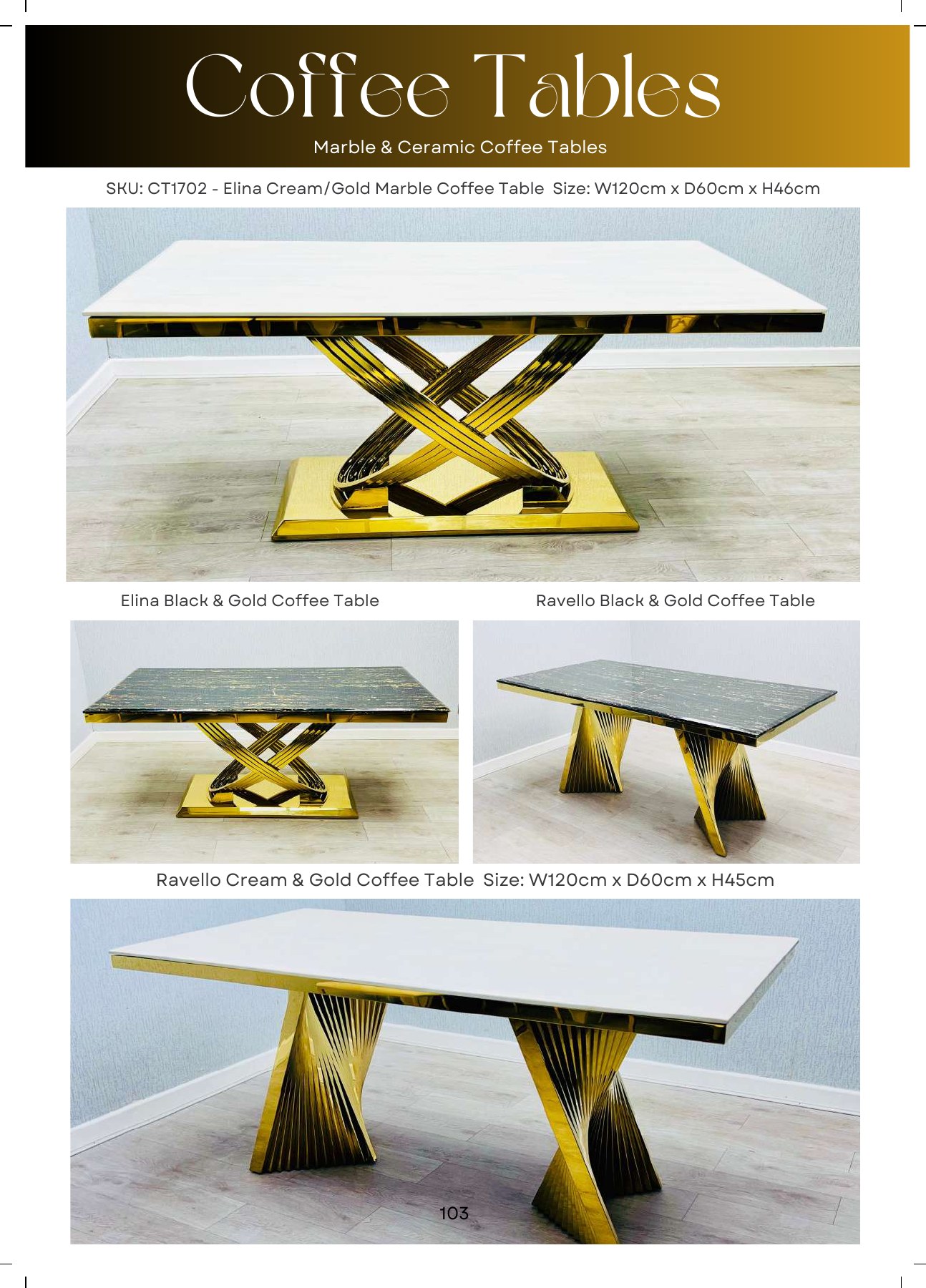 Elina Marble Coffee Table