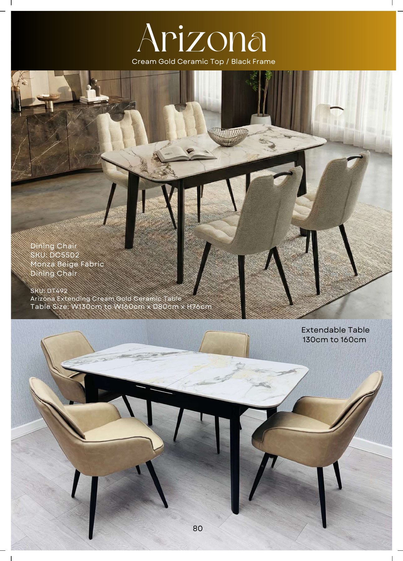 Arizona Extending Ceramic Dining Table in situ