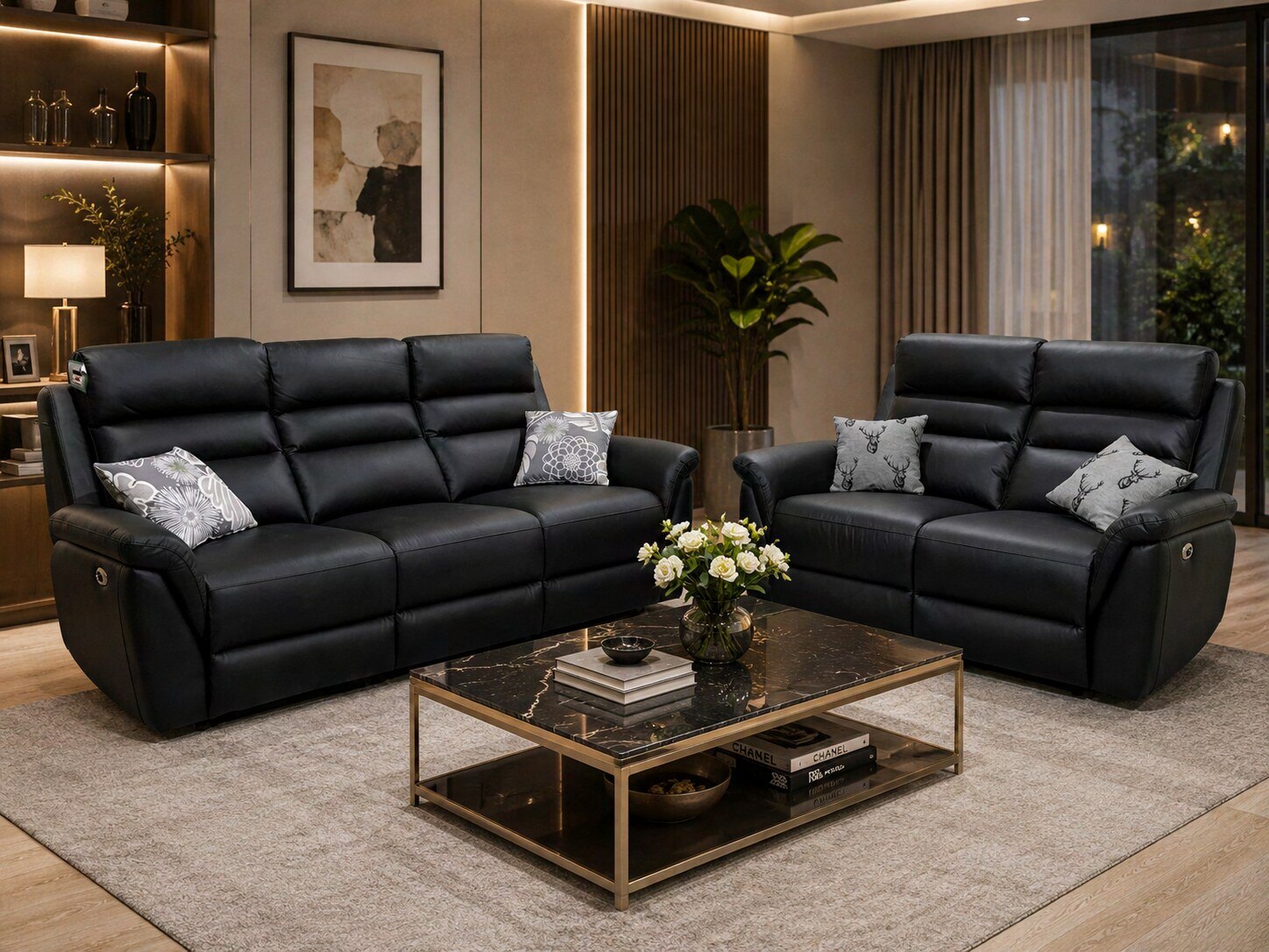 Sorrento Leather Recliner Sofa in situ