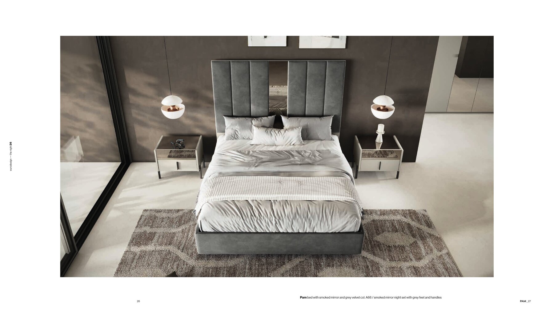 Pam Italian Upholstered Bed in situ
