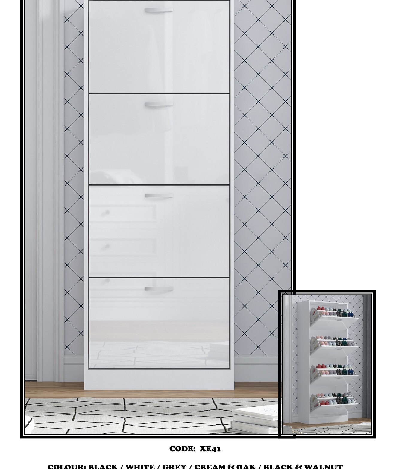 XE41 Tall Shoe Cabinet