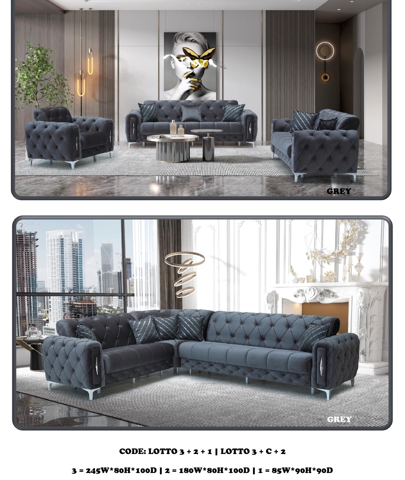 Lotto Chesterfield Sofa view 5