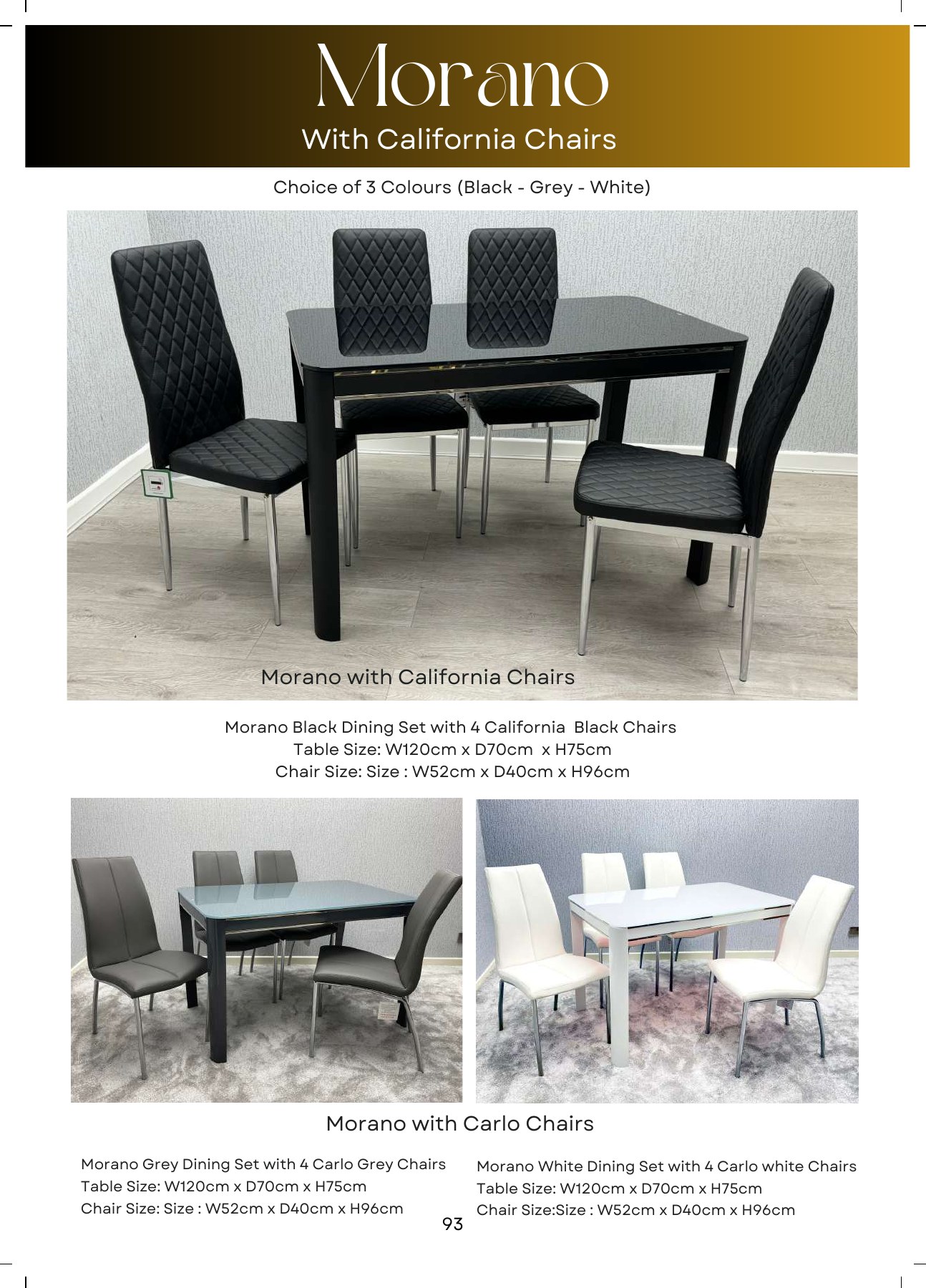 Morano Dining Set with 4 Chairs