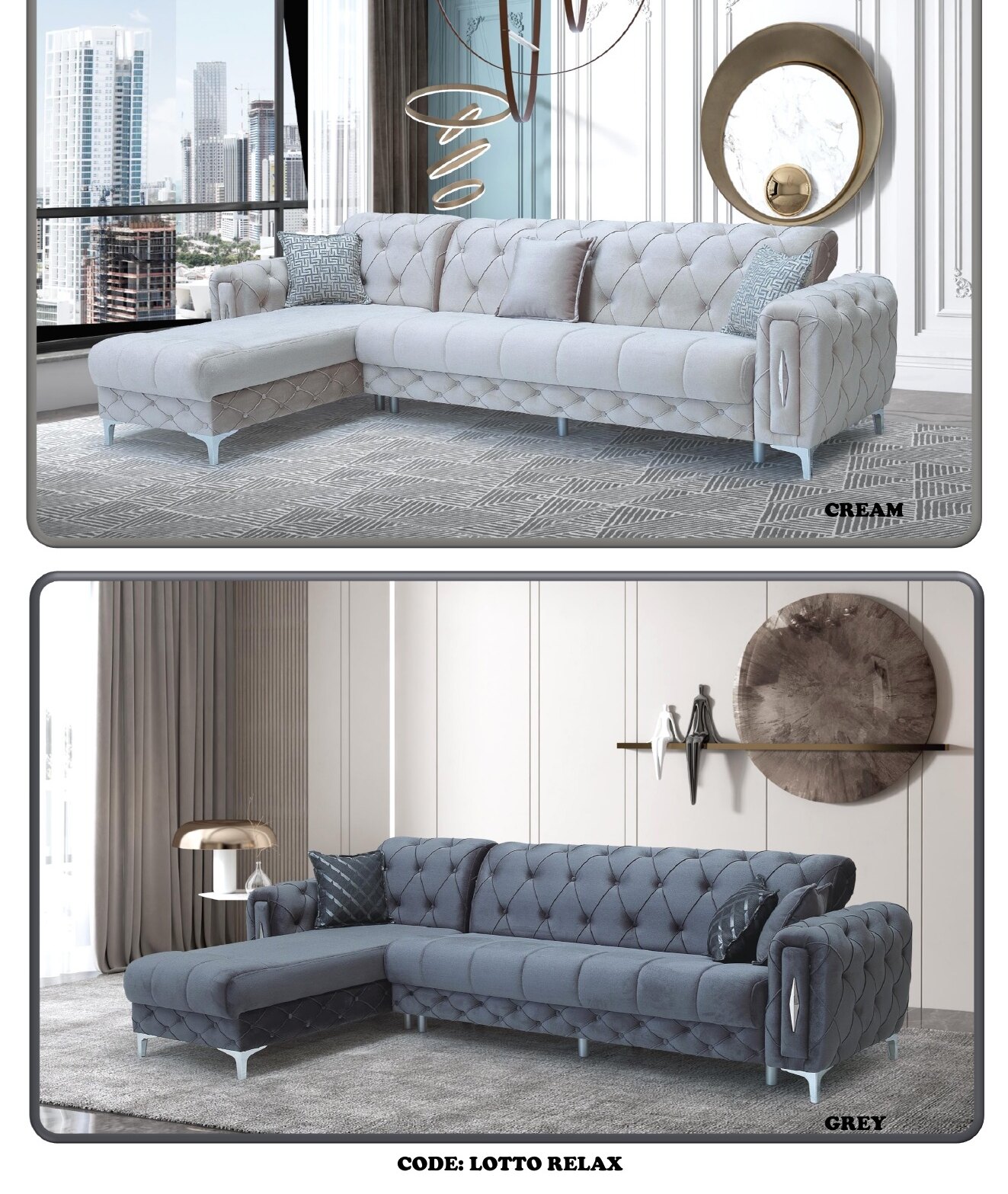 Lotto Relax Corner Sofa Bed with Storage in situ