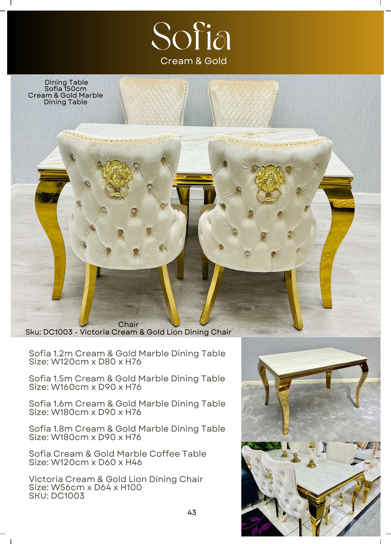 Sofia Marble Dining Table view 3