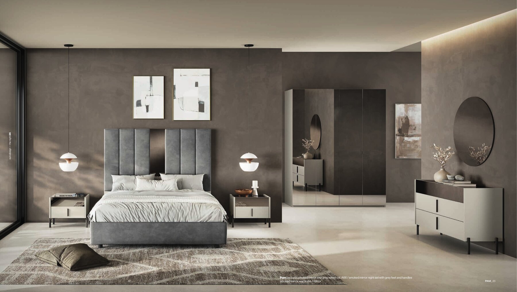 Pam Italian Upholstered Bed