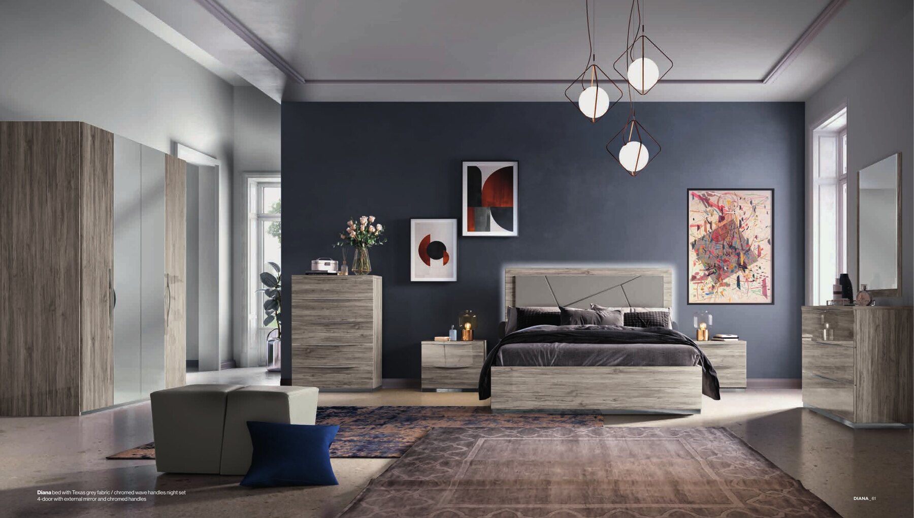 Diana Italian Upholstered Bed