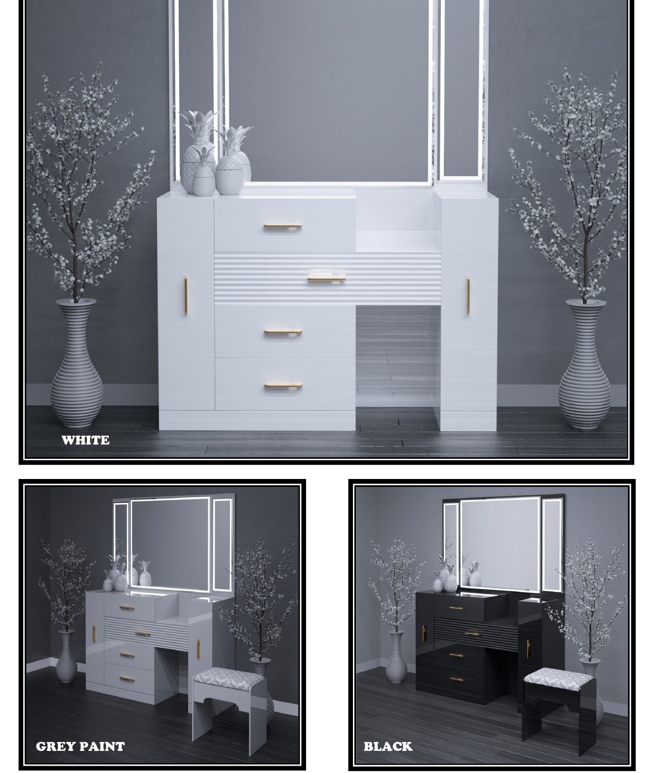 A05 High Gloss Dressing Table