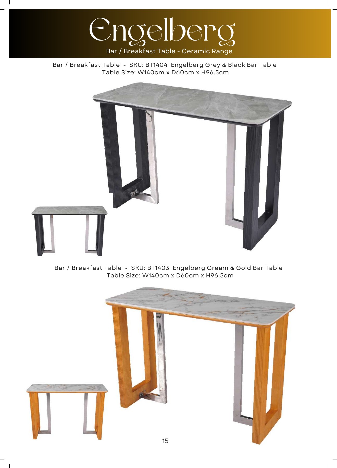 Engelberg Ceramic Bar Table