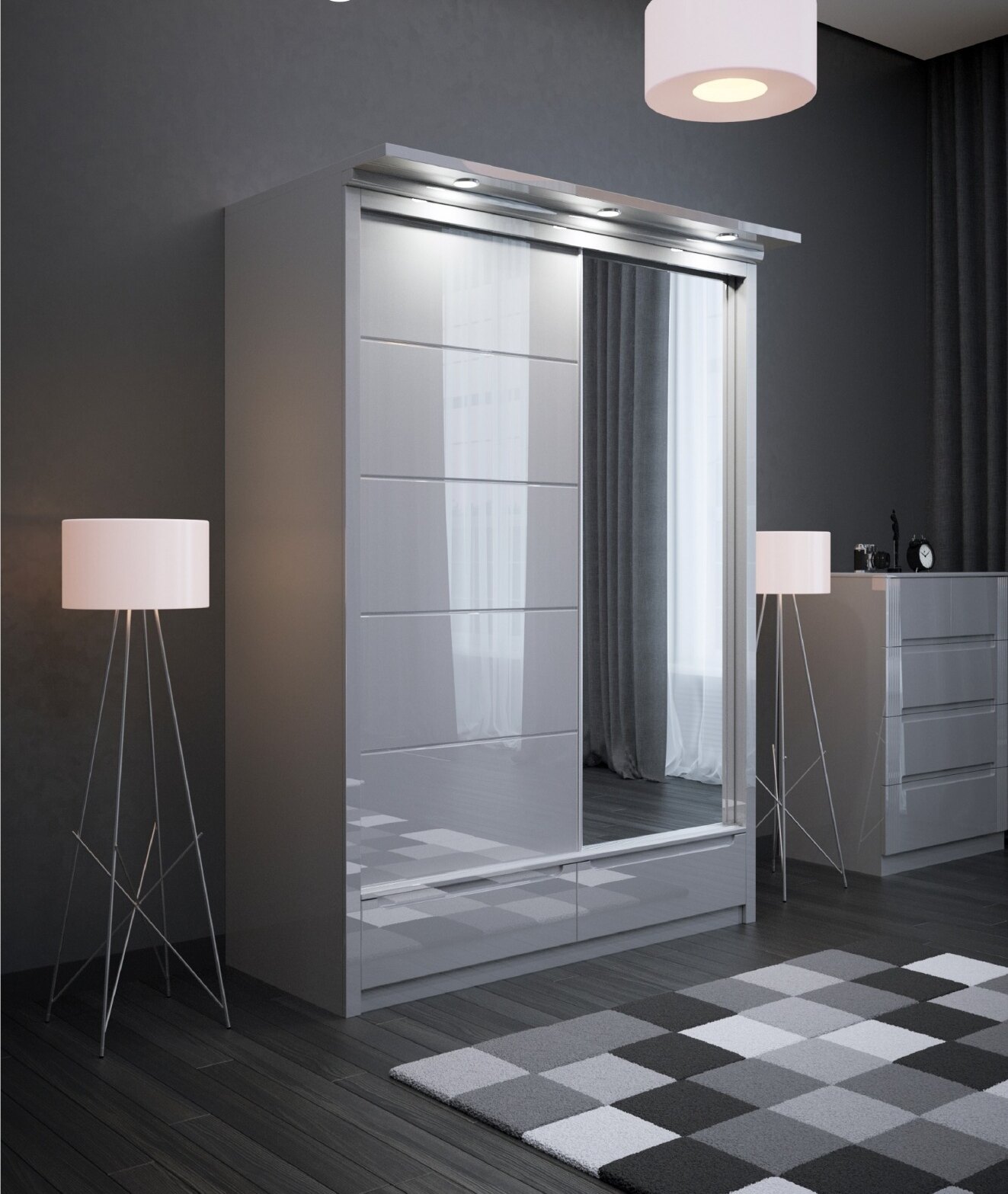 W04 High Gloss Wardrobe view 3