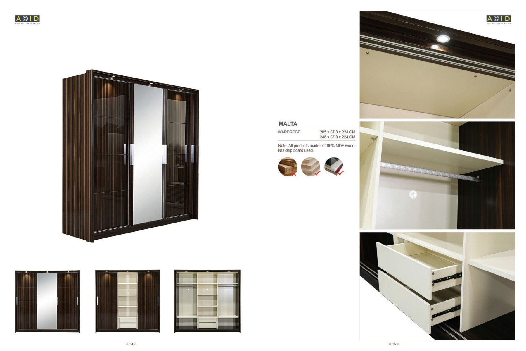 Malta Sliding Mirror Wardrobe view 4