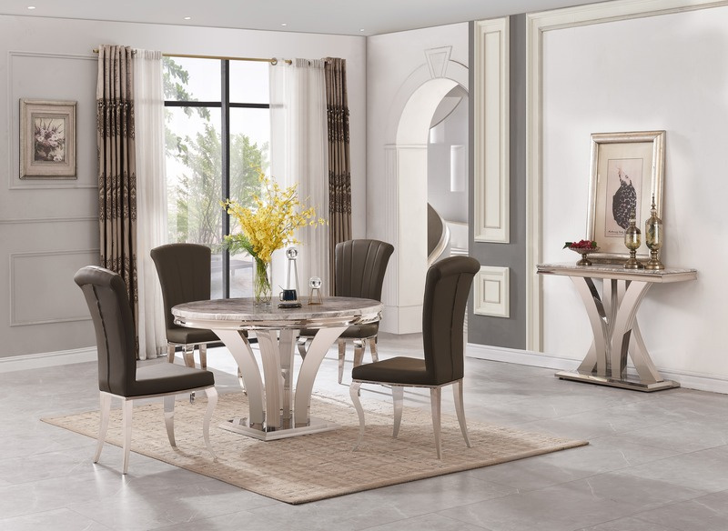 Charisma Marble Round Dining Table in situ