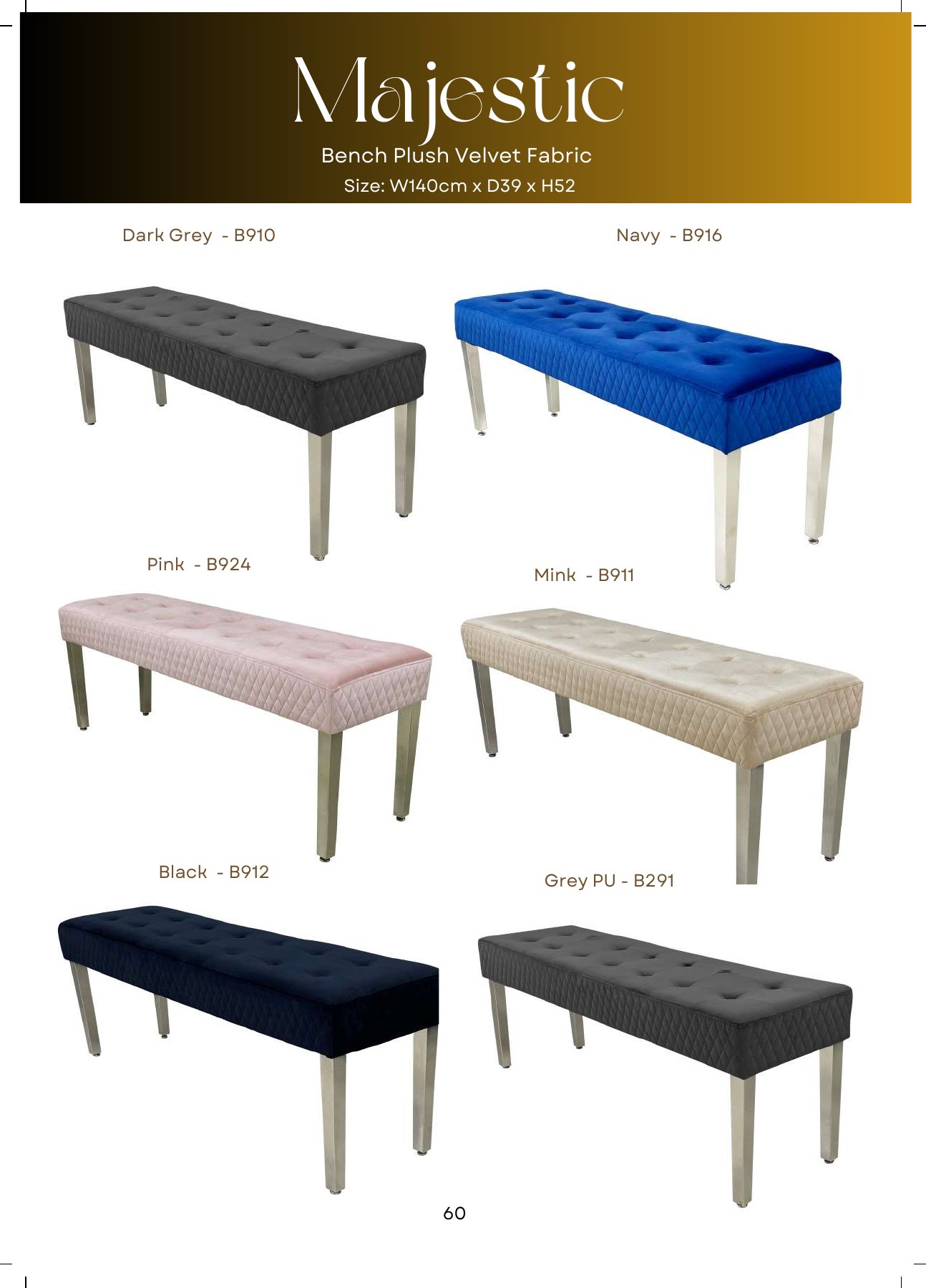 Majestic Velvet Bench