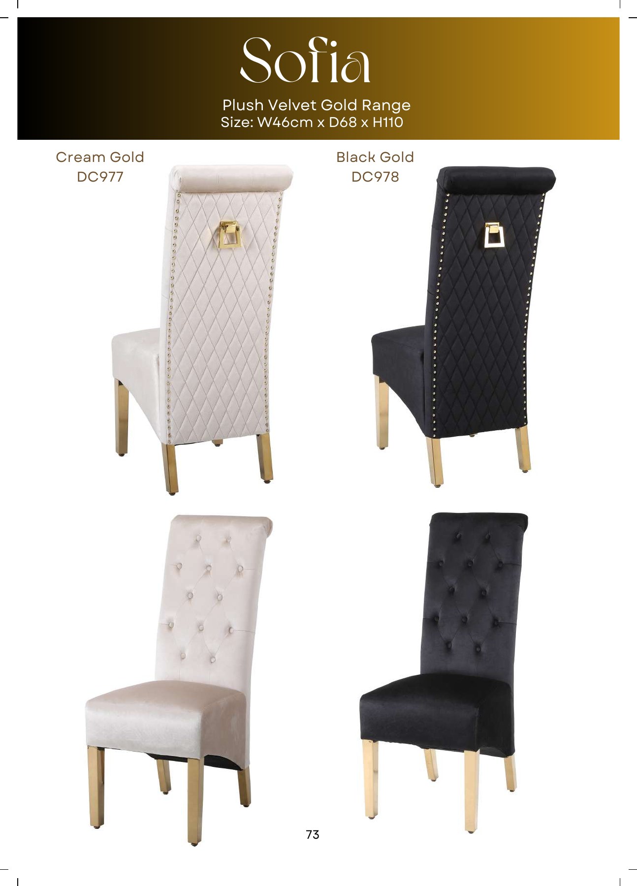 Sofia High Back Dining Chair view 3
