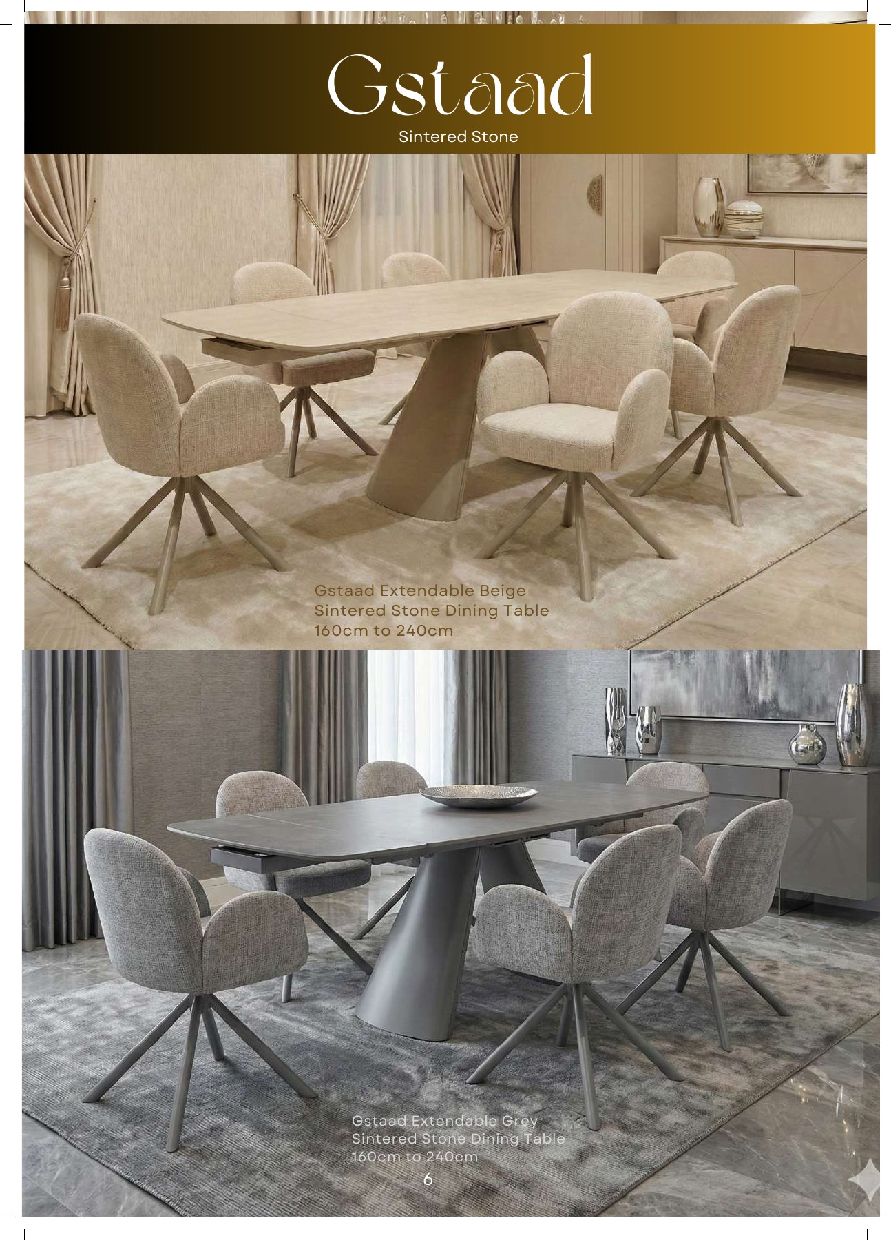 Gstaad Extendable Sintered Stone Dining Table in situ