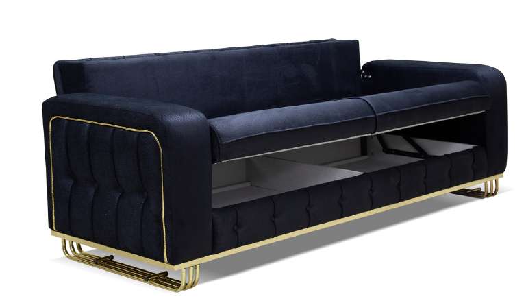 Berlin Sofa Bed with Storage in situ