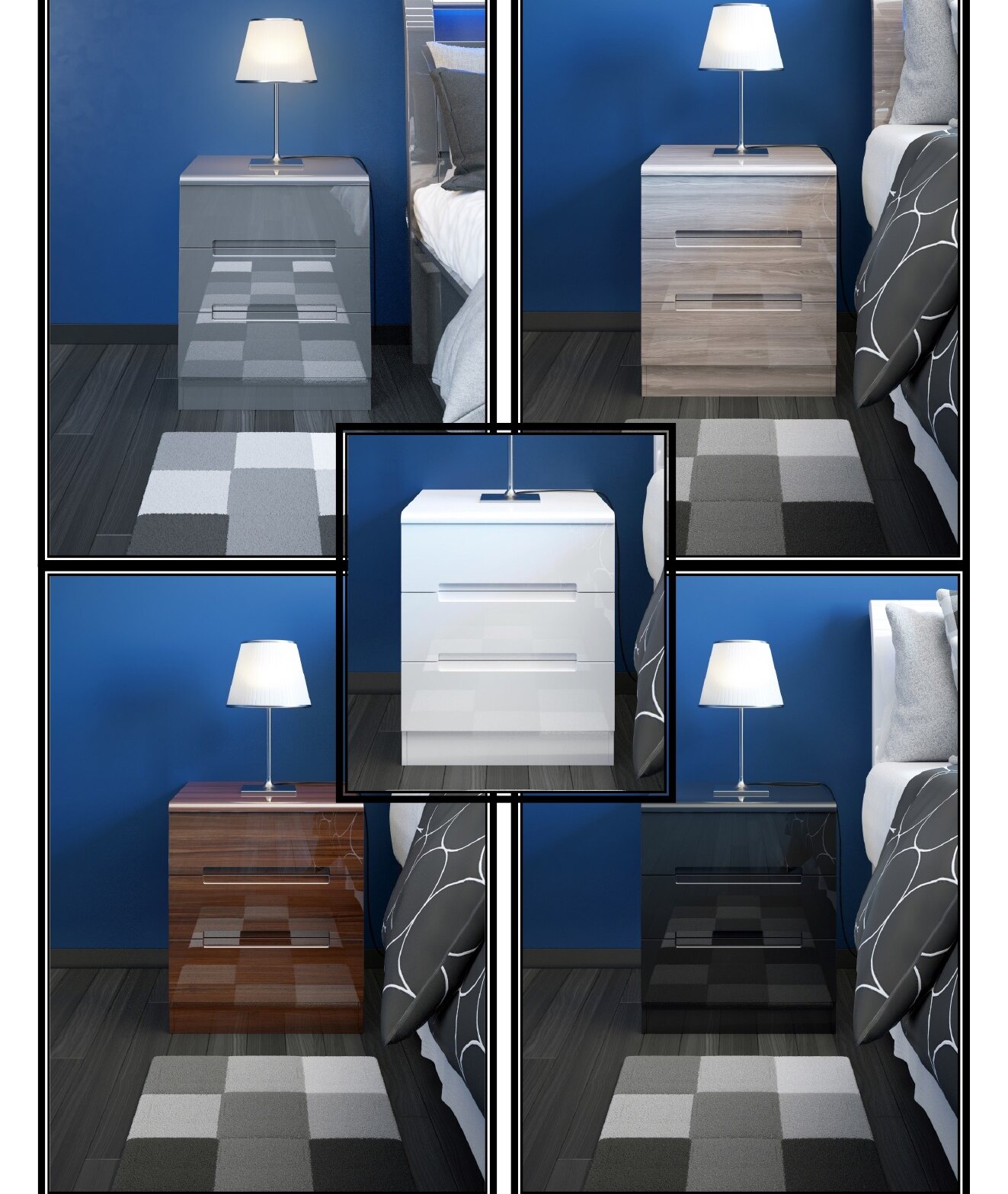 110 High Gloss Bedside Table